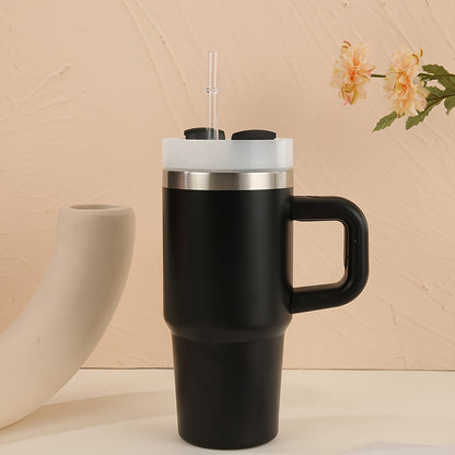 Stainless Steel Tumbler with Handle and Straw